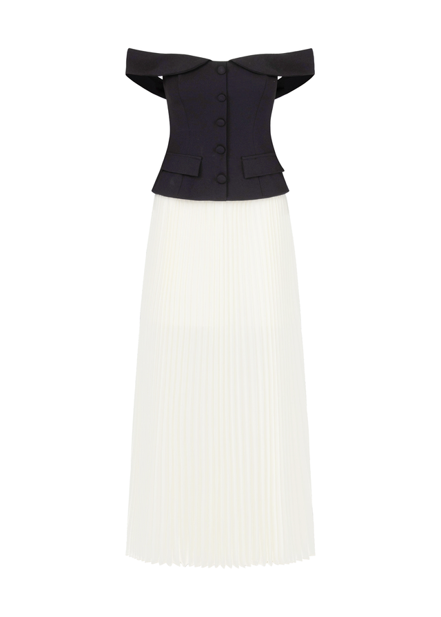 Sorelli Off Shoulder Midi Dress - Black Splice