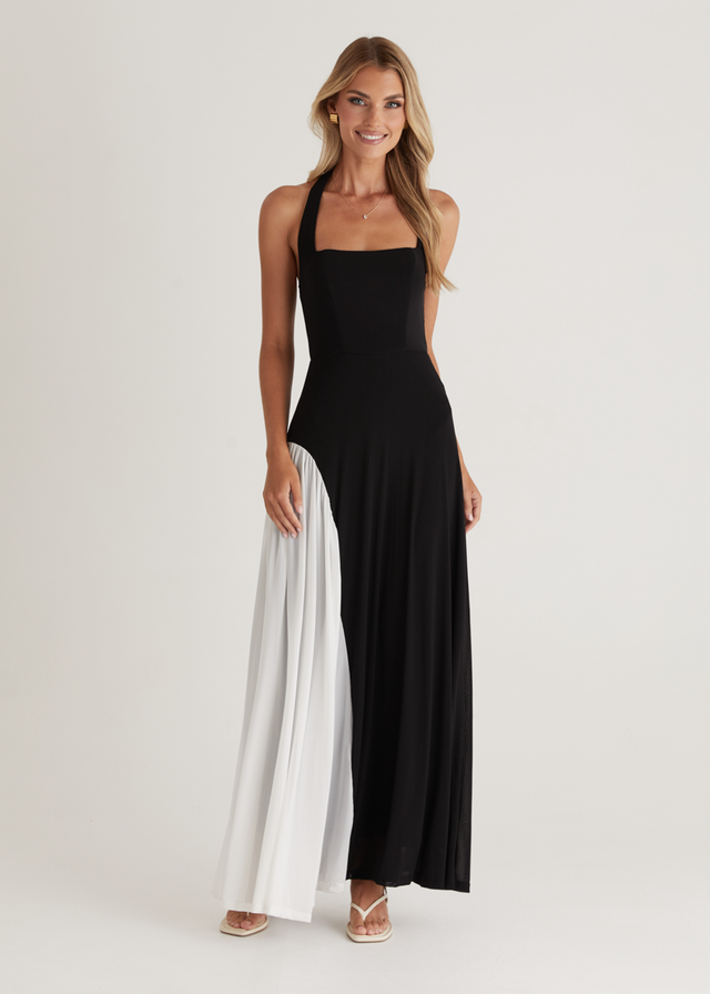 Parissa Halter Maxi Dress - Black