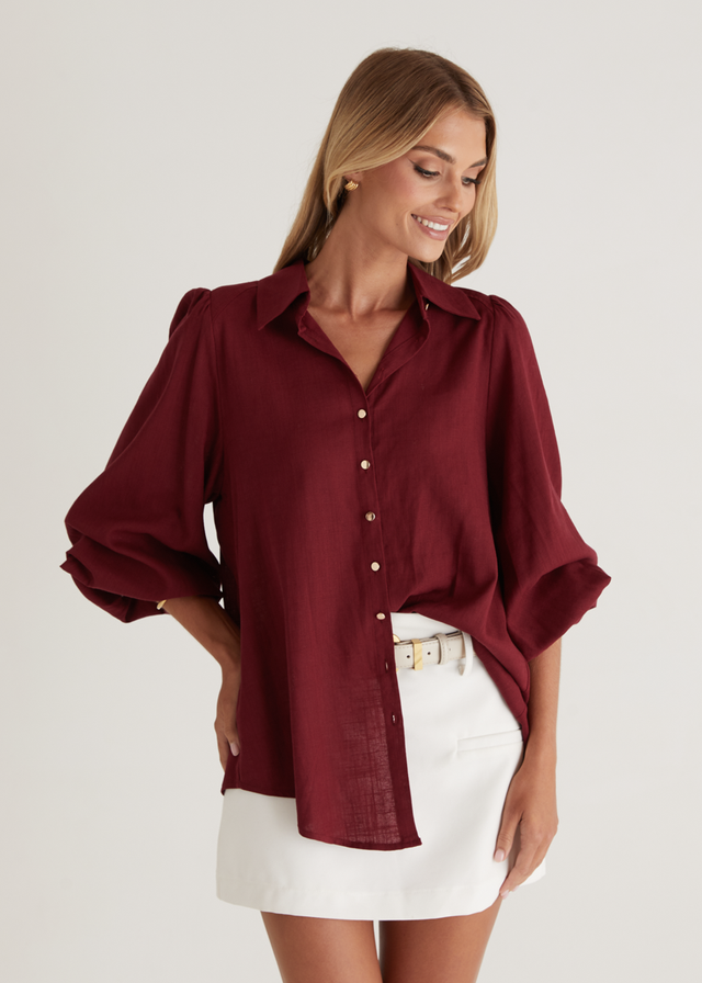 Reagan Shirt - Wine