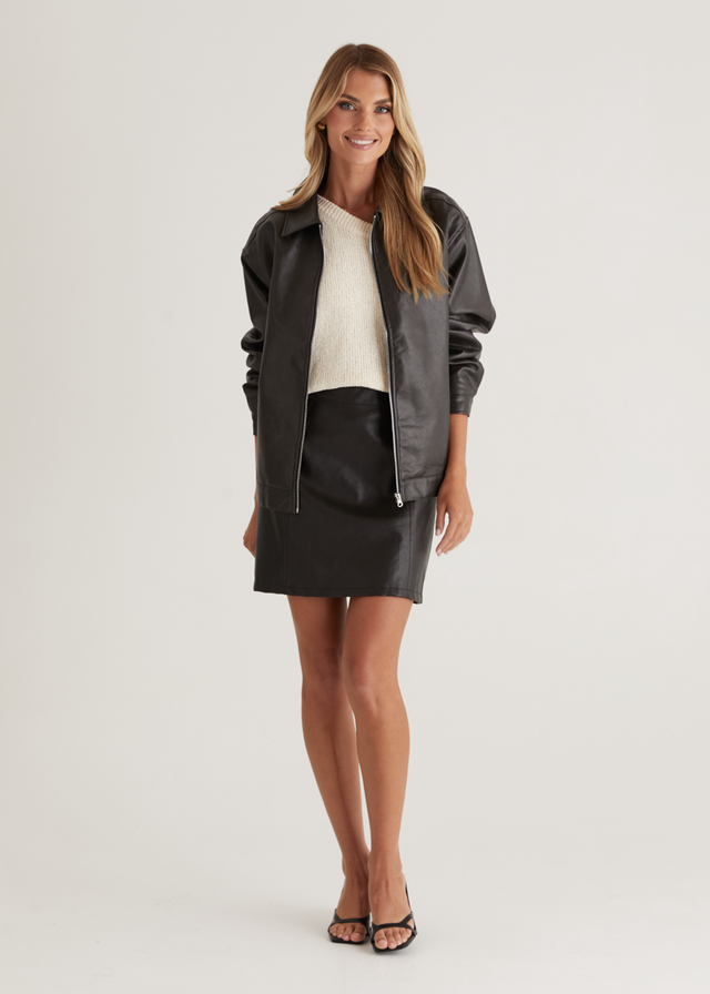 Arrabelle PU Jacket - Black