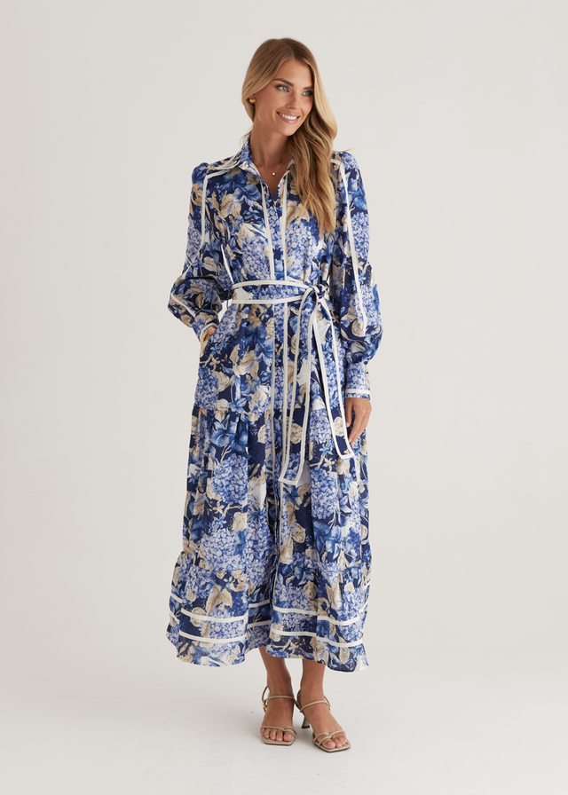 Libby Maxi Dress - Navy Hydrangea