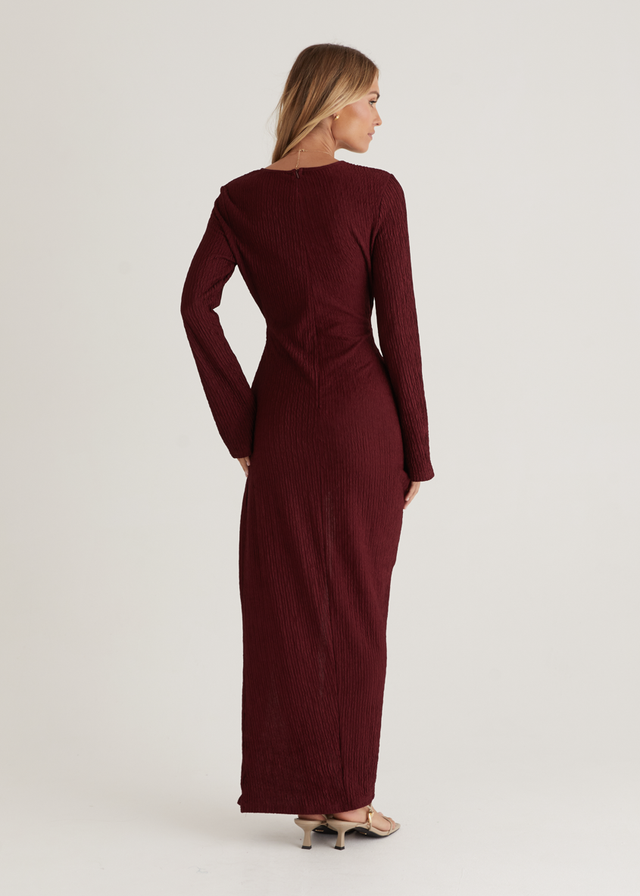 Aurora Midi Dress - Burgundy