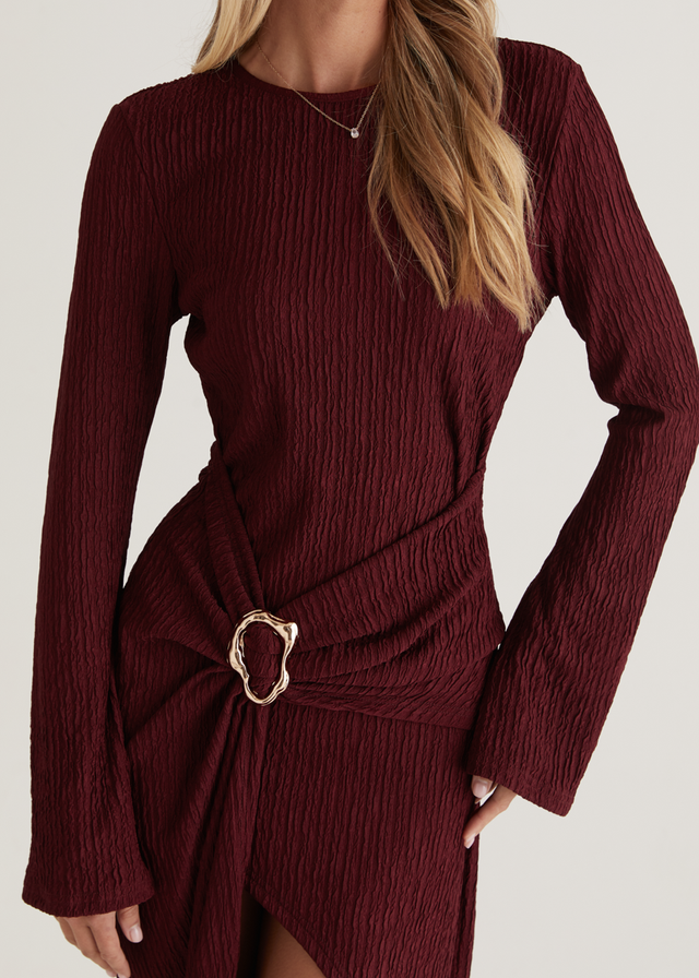 Aurora Midi Dress - Burgundy