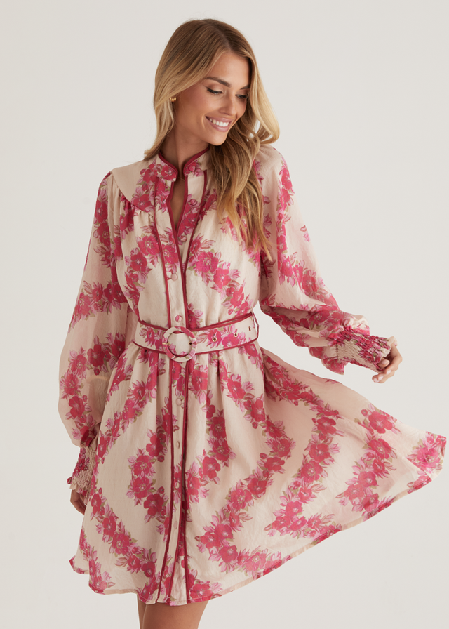 Silene Dress - Magenta Floral