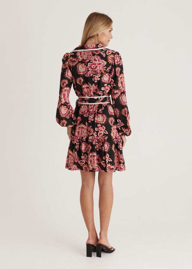 Skyler Dress - Black Paisley