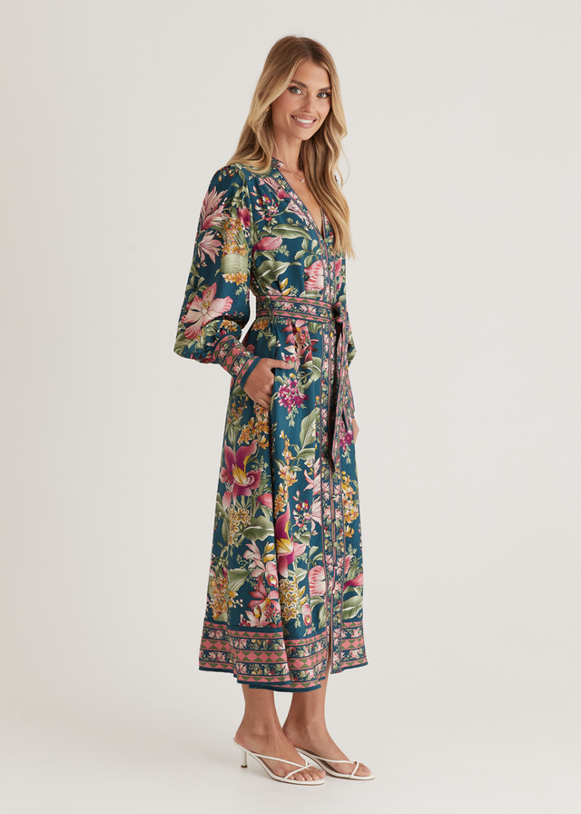 Royale Maxi Dress - Emerald Native