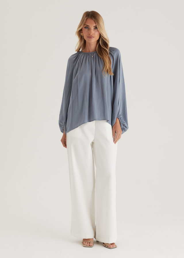 Memphis Blouse - Steel Blue