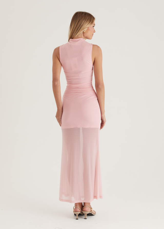 Senorita Mesh Maxi Dress - Pink