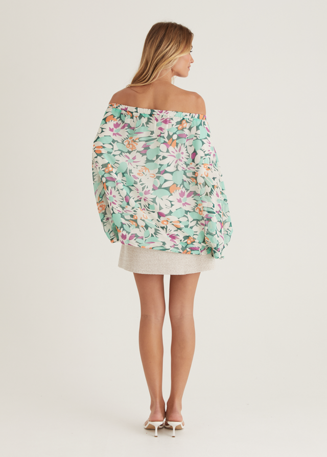Bexley Off Shoulder Top - Rio Green