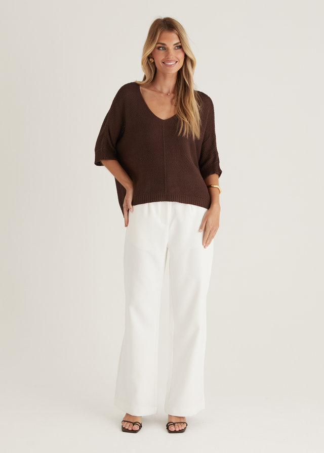 Kameron Knit Top - Choc