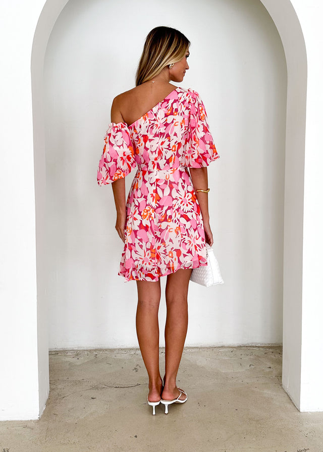 Cavo Off Shoulder Dress - Rio Pink