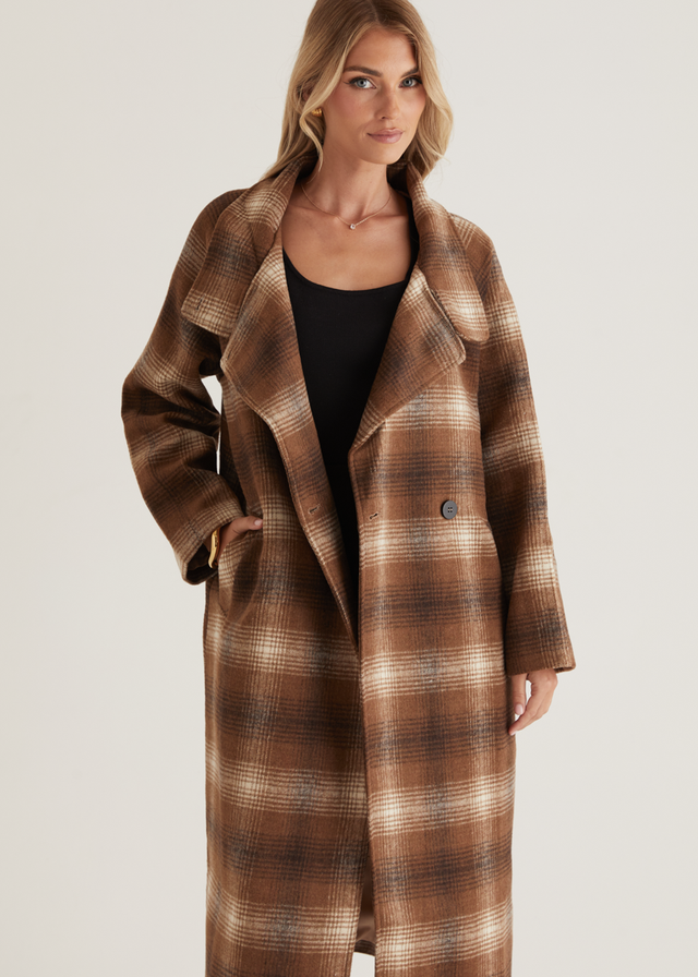 Becky Coat - Brown Check