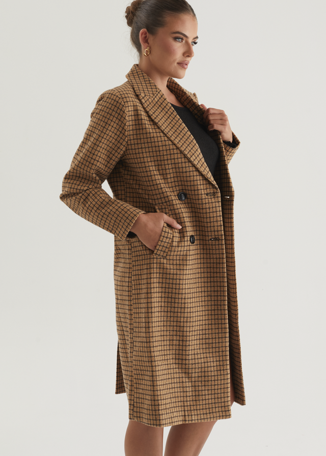 Tommie Coat - Tan Check