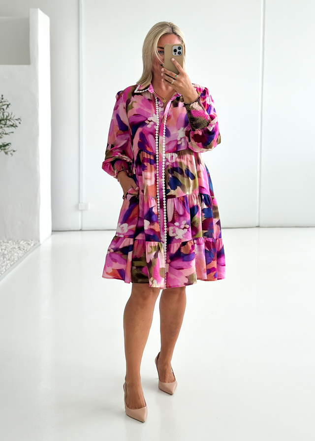 Santorini Dress - Orchid Floral